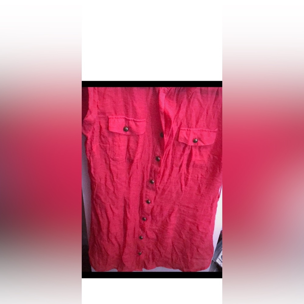 Coral fashion top with belt